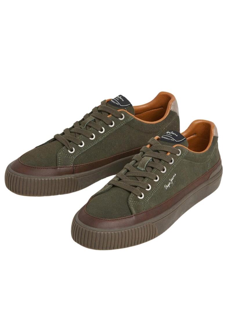 Scarpe Pepe Jeans Ben Evolution verdi per uomo.
