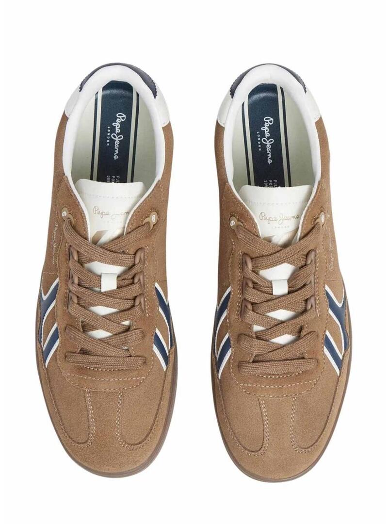 Scarpe da ginnastica Pepe Jeans Ball Mix color cammello per uomo