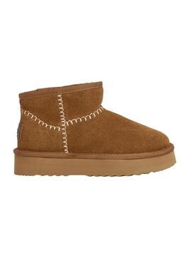 Stivali Pepe Jeans Dissy Etnic con piattaforma color cammello per donna