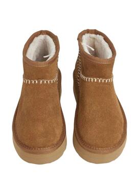 Stivali Pepe Jeans Dissy Etnic con piattaforma color cammello per donna