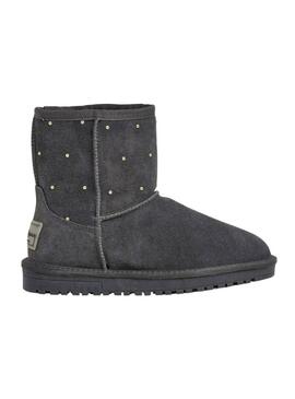 Stivaletti Pepe Jeans Diss Studs in camoscio grigio con borchie per donna.