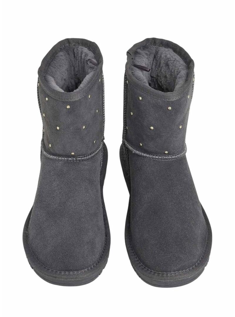 Stivaletti Pepe Jeans Diss Studs in camoscio grigio con borchie per donna.