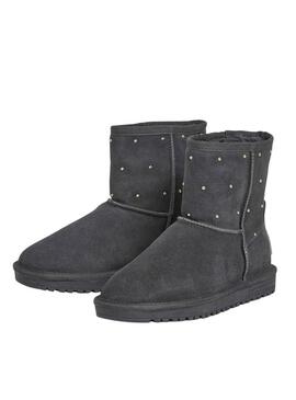 Stivaletti Pepe Jeans Diss Studs in camoscio grigio con borchie per donna.