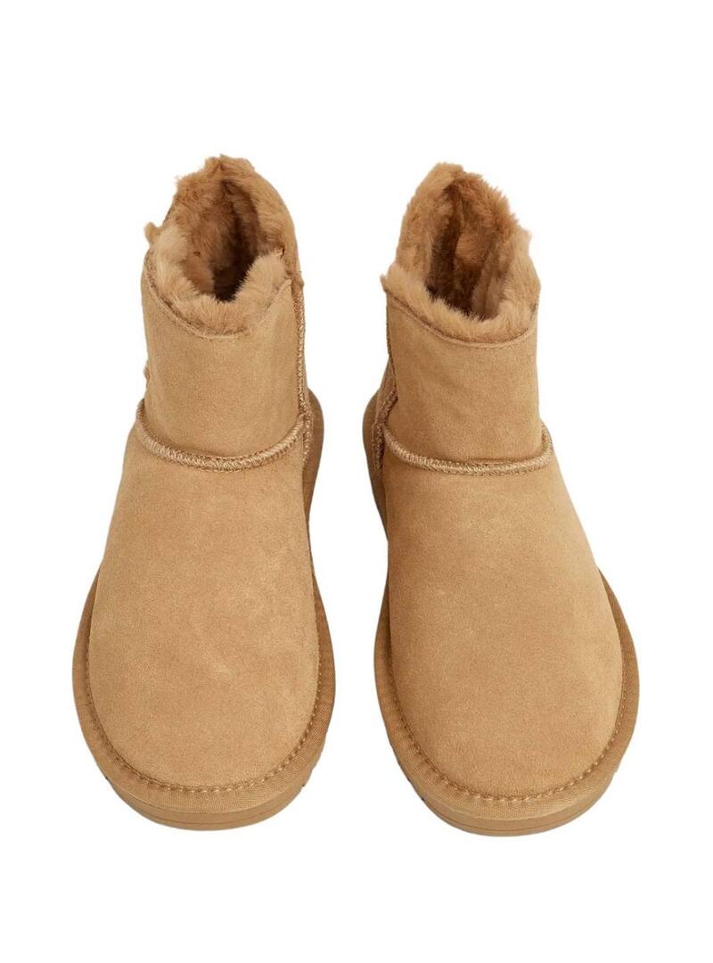 Stivaletti Pepe Jeans Diss Urban in camoscio con borchie color cammello per donna.