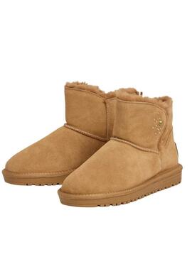 Stivaletti Pepe Jeans Diss Urban in camoscio con borchie color cammello per donna.