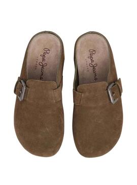 Zoccoli Pepe Jeans Corby in camoscio verde per donna