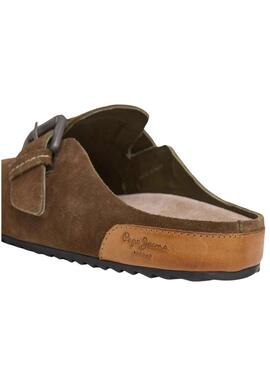 Zoccoli Pepe Jeans Corby in camoscio verde per donna