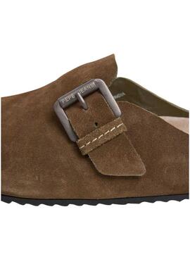 Zoccoli Pepe Jeans Corby in camoscio verde per donna