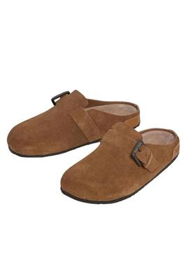 Zoccoli Pepe Jeans Corby in camoscio color cammello per donna