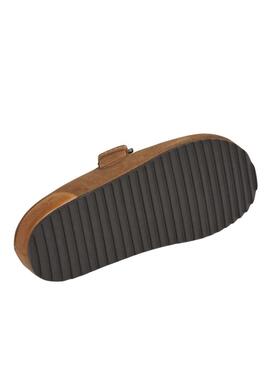 Zoccoli Pepe Jeans Corby in camoscio color cammello per donna