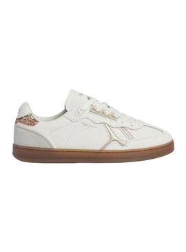 Sneakers Pepe Jeans Ball Basic bianche glitter per donna