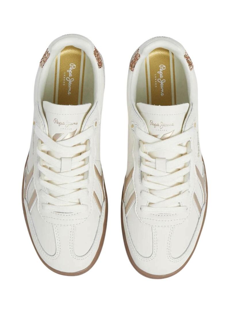 Sneakers Pepe Jeans Ball Basic bianche glitter per donna
