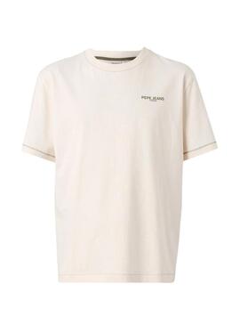 Maglietta Pepe Jeans Tarsey beige per uomo