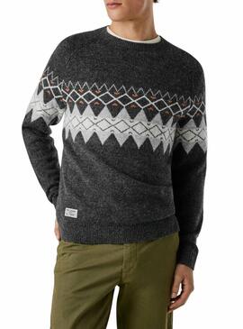 Maglia Pepe Jeans Presley con greche grigie per uomo