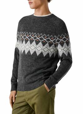 Maglia Pepe Jeans Presley con greche grigie per uomo
