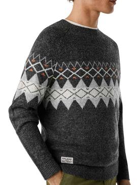 Maglia Pepe Jeans Presley con greche grigie per uomo