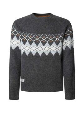 Maglia Pepe Jeans Presley con greche grigie per uomo