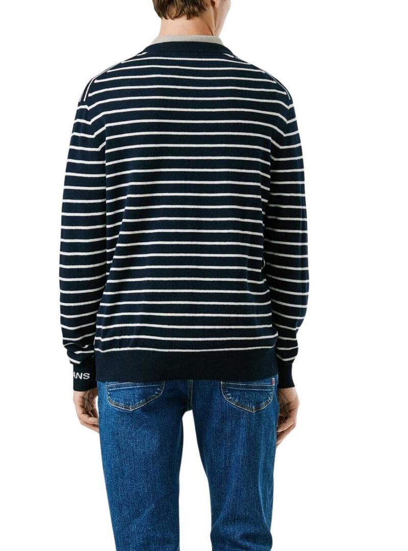 Maglia a righe blu marino Pepe Jeans Andre per uomo
