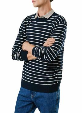 Maglia a righe blu marino Pepe Jeans Andre per uomo