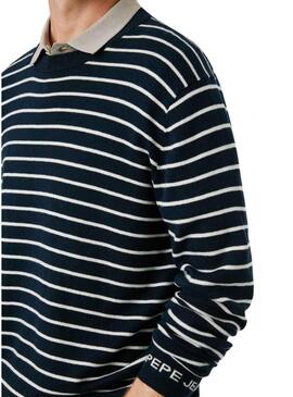 Maglia a righe blu marino Pepe Jeans Andre per uomo