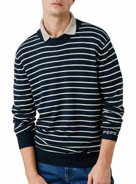 Maglia a righe blu marino Pepe Jeans Andre per uomo