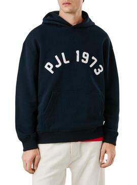 Felpa Pepe Jeans Maverick blu navy con cappuccio per uomo
