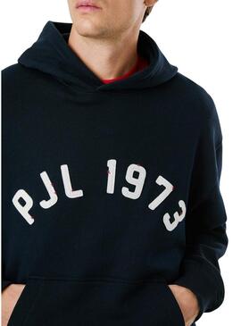 Felpa Pepe Jeans Maverick blu navy con cappuccio per uomo