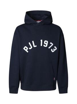 Felpa Pepe Jeans Maverick blu navy con cappuccio per uomo