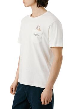 Maglietta Pepe Jeans Thansen bianca per uomo