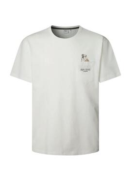 Maglietta Pepe Jeans Thansen bianca per uomo