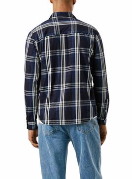 Camicia Pepe Jeans Codar a quadri blu per uomo.