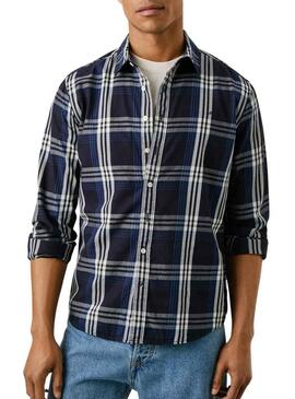 Camicia Pepe Jeans Codar a quadri blu per uomo.