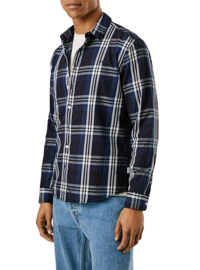 Camicia Pepe Jeans Codar a quadri blu per uomo.