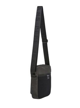Borsa Pepe Jeans Wayne reporter con logo grigio per uomo