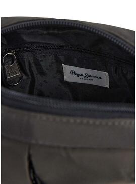 Borsa Pepe Jeans Wayne reporter con logo grigio per uomo