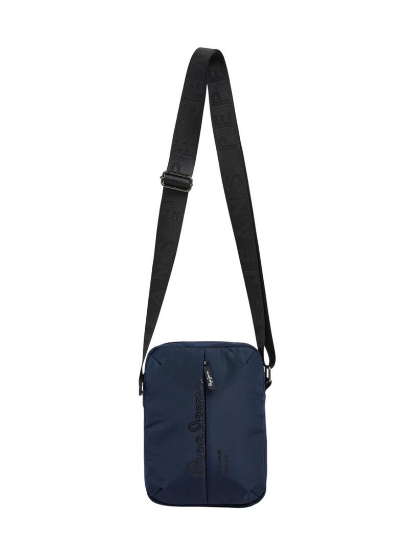 Borsa Pepe Jeans Wayne reporter con logo blu marino per uomo