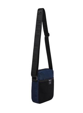 Borsa Pepe Jeans Wayne reporter con logo blu marino per uomo