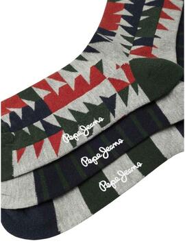 Pacco 3 paia di calze Pepe Jeans Geo Tree per uomo