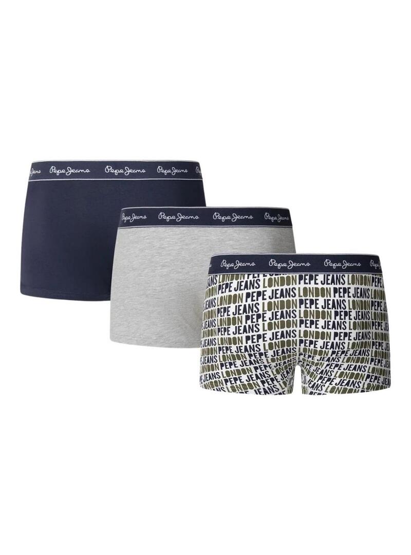 Pacco di 3 mutande Pepe Jeans Logo per uomo