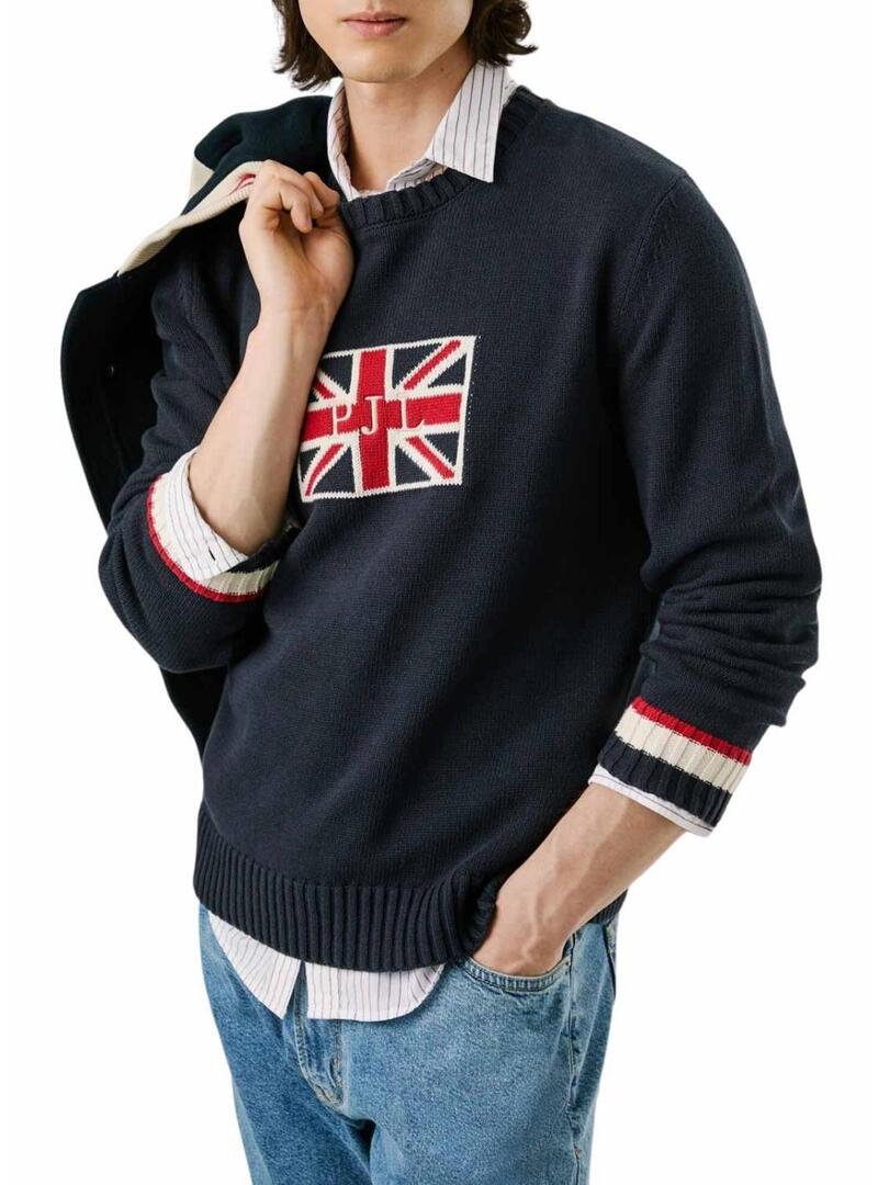 Maglia Pepe Jeans Patrick blu marino per uomo