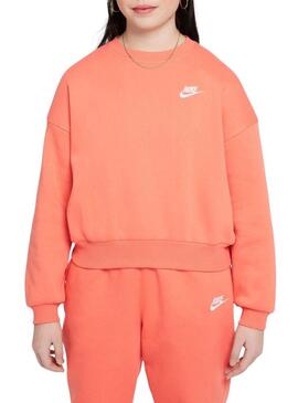 Felpa Nike Club Fleece arancione per ragazza