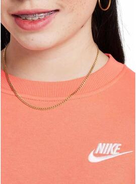 Felpa Nike Club Fleece arancione per ragazza