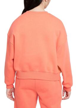 Felpa Nike Club Fleece arancione per ragazza