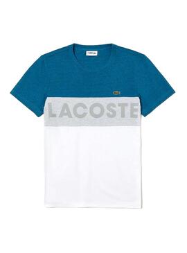 T-Shirt Lacoste Sport Colorblock Blu Uomo