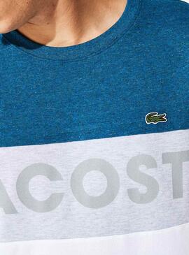T-Shirt Lacoste Sport Colorblock Blu Uomo