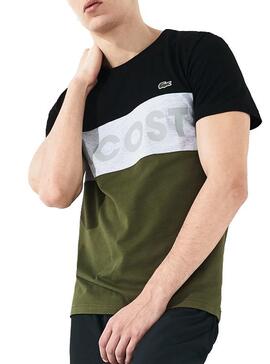 T-Shirt Lacoste Sport Colorblock Verde Da Uomo