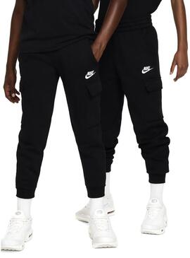 Pantaloni Nike Sportswear Club Fleece neri per bambini.