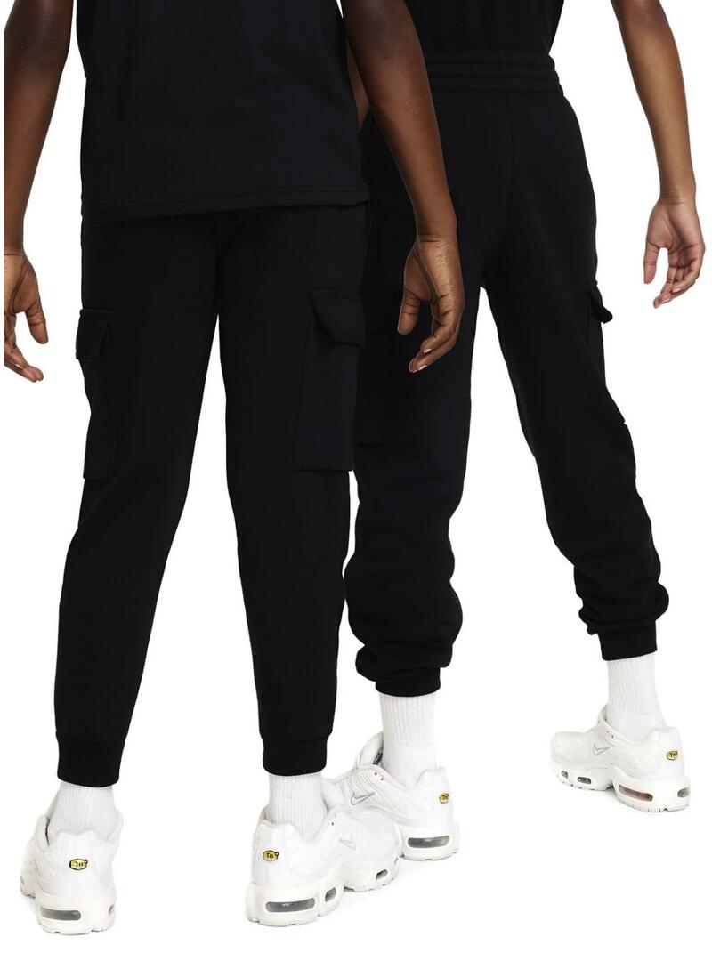 Pantaloni Nike Sportswear Club Fleece neri per bambini.