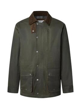 Giacca Pepe Jeans cerata Joseph verde per uomo