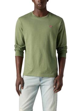 Maglietta Levis Original Housemark verde a maniche lunghe per uomo
